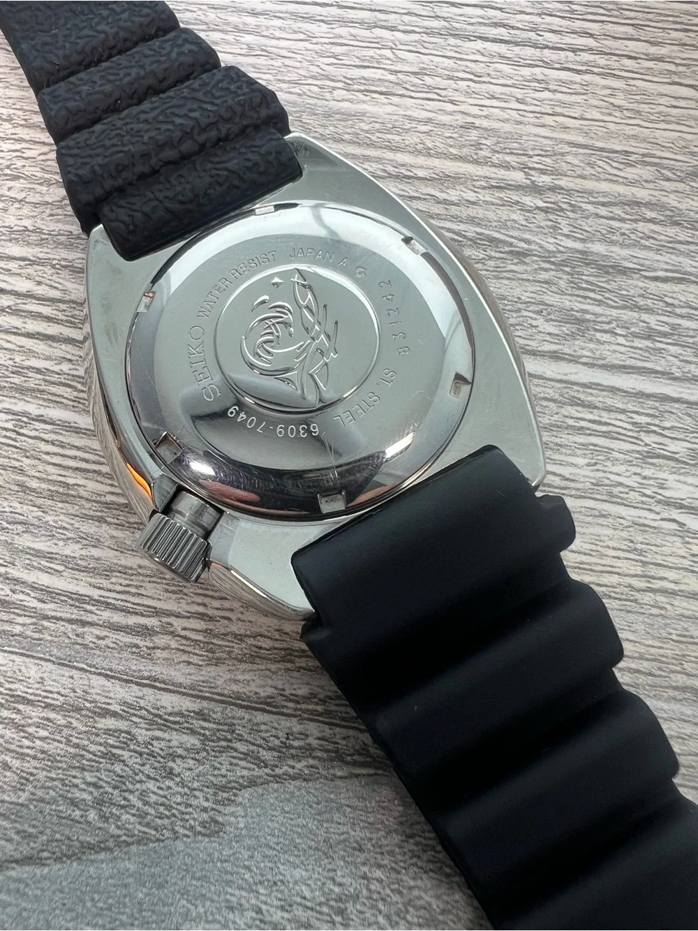 Seiko turtMen's Black Automatic Diver Watch